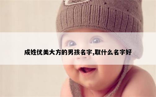 成姓优美大方的男孩名字,取什么名字好